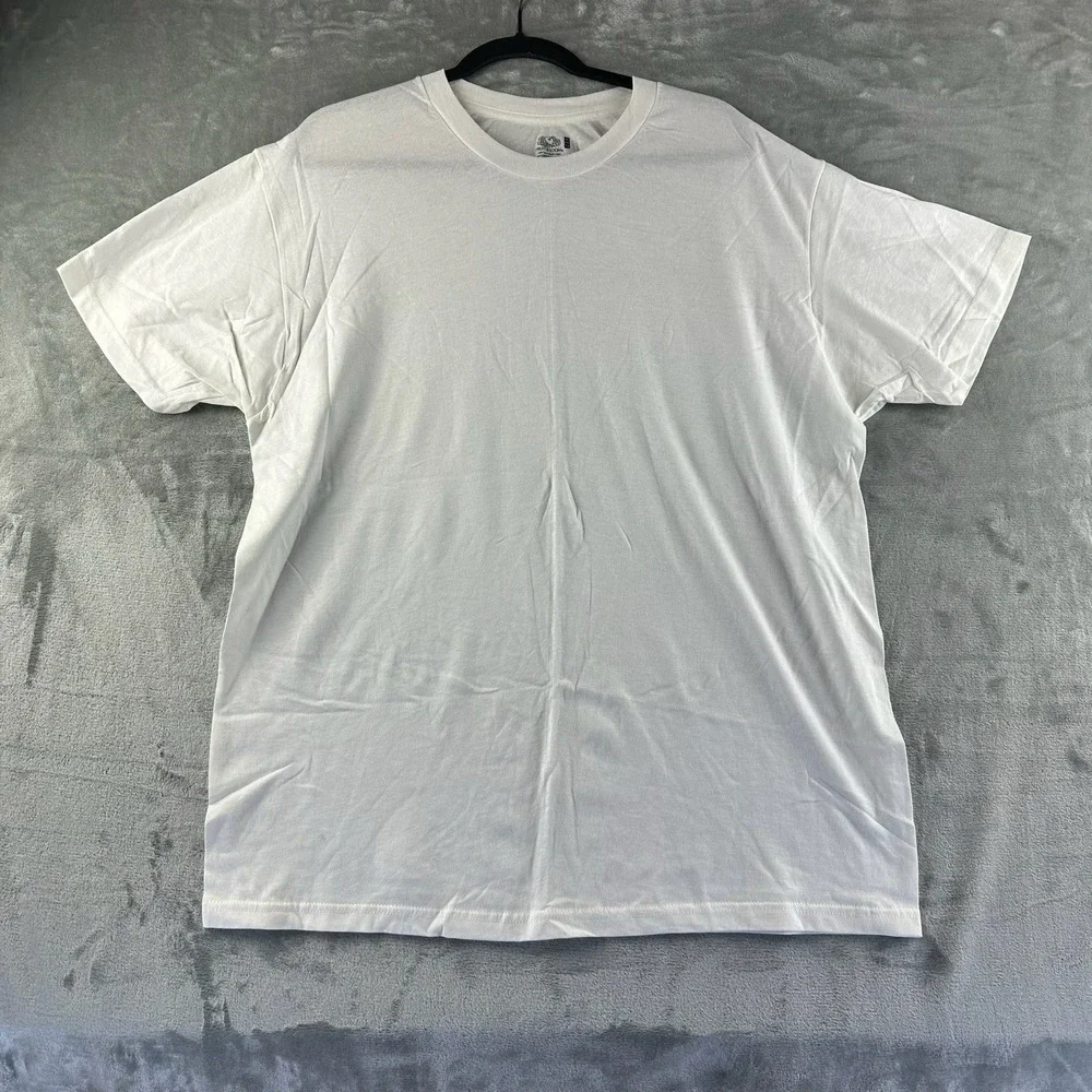 Fruit Of The Loom Crew Neck T-Shirt Men's XL White 4 Pack 100% Cotton